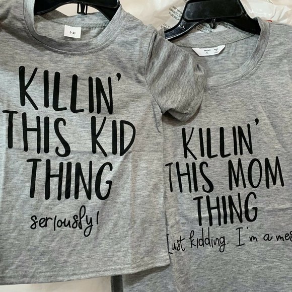 Women NIB Killin' This Mom/Kid Thing Matching T-Shirts Mom&Me Size XL & 3-4Y - Picture 1 of 6